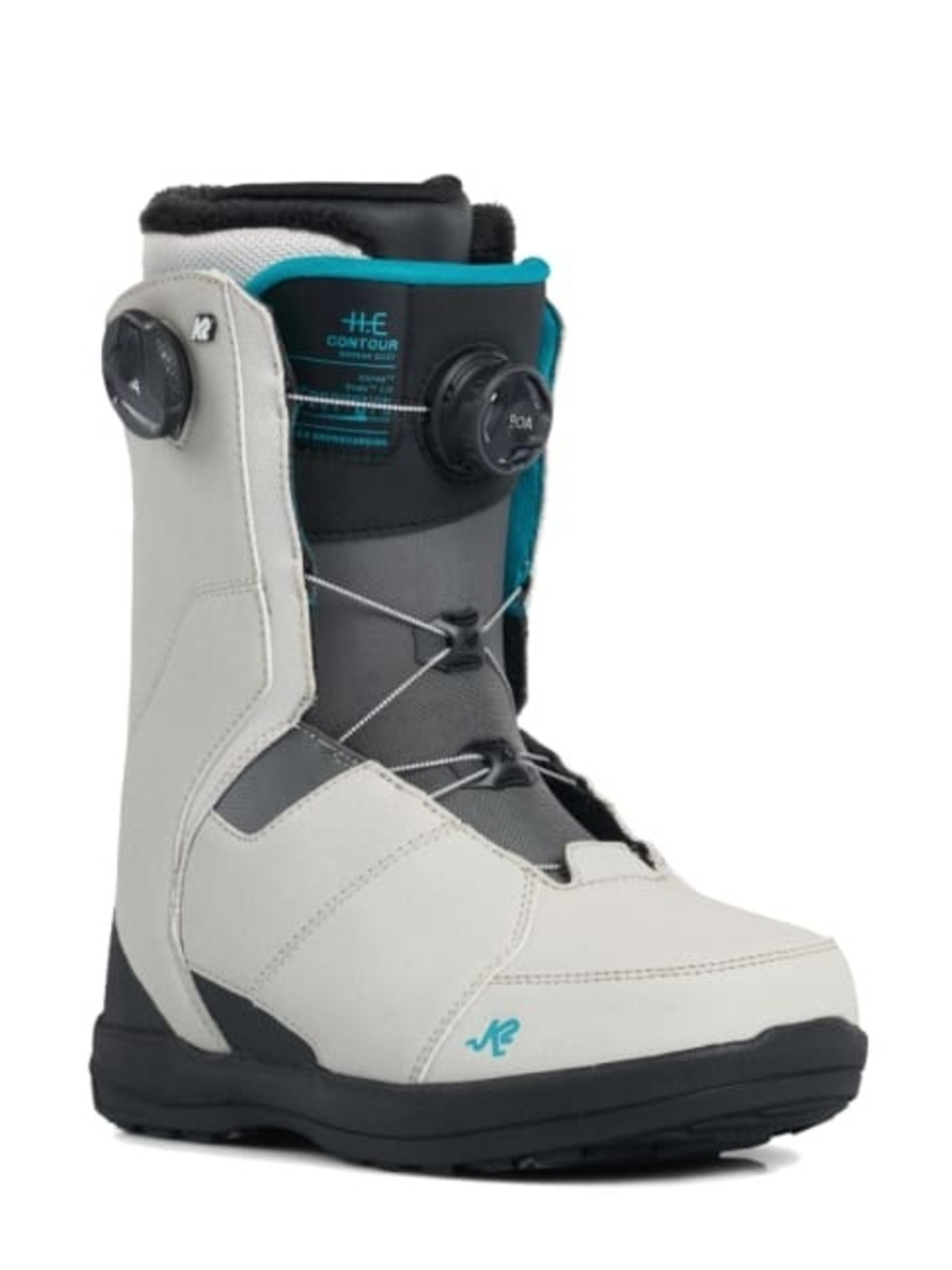 Women’s White & Teal Boa Snowboard Boots - Contour Fit K2 SIZE 7